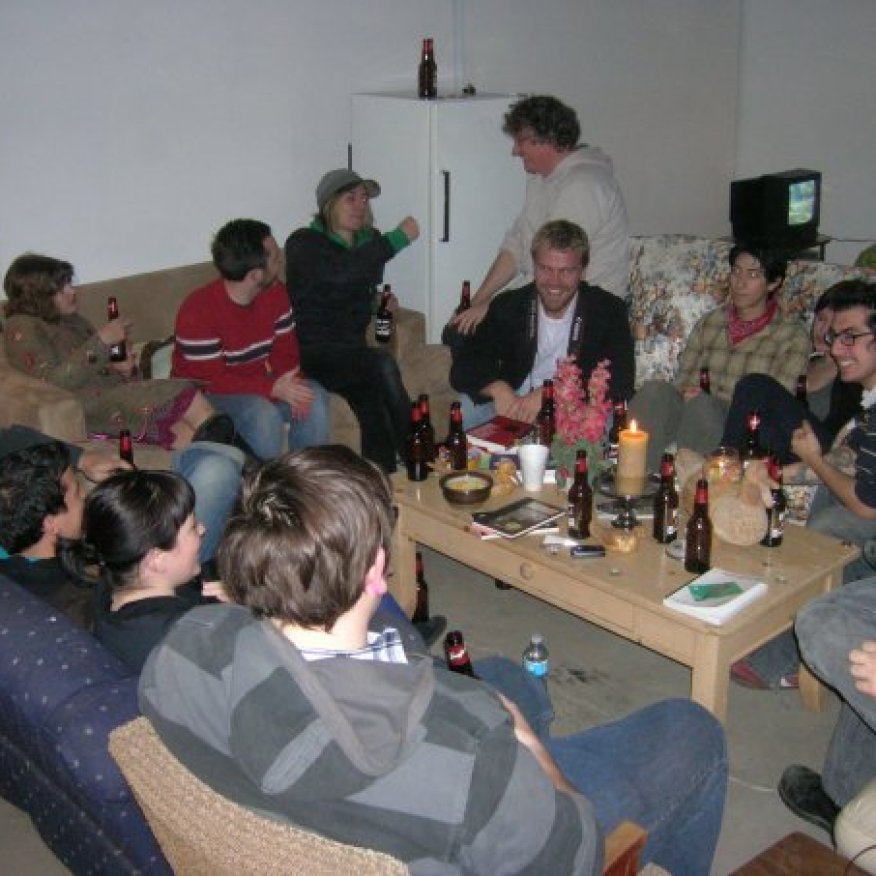 The Act of Drinking Beer with Friends Is Still the Highest Form of Art (after Tom Marioni), 2009