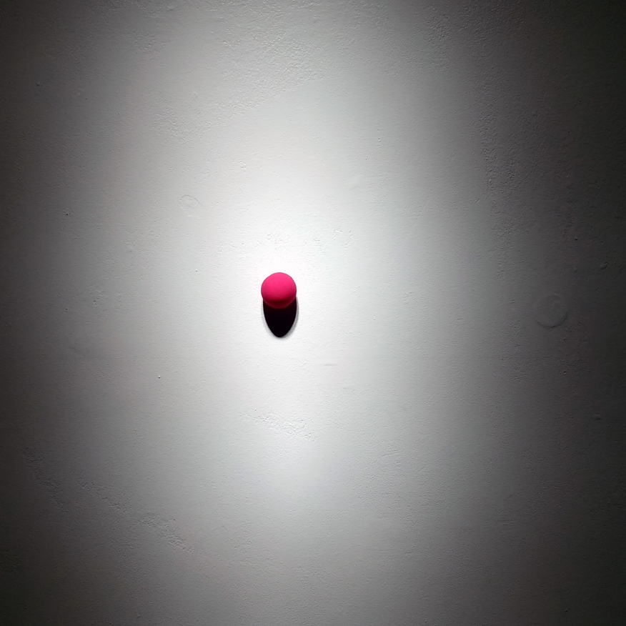 In Consideration of the Wall (red foam nose), gallery intervention, 2016
